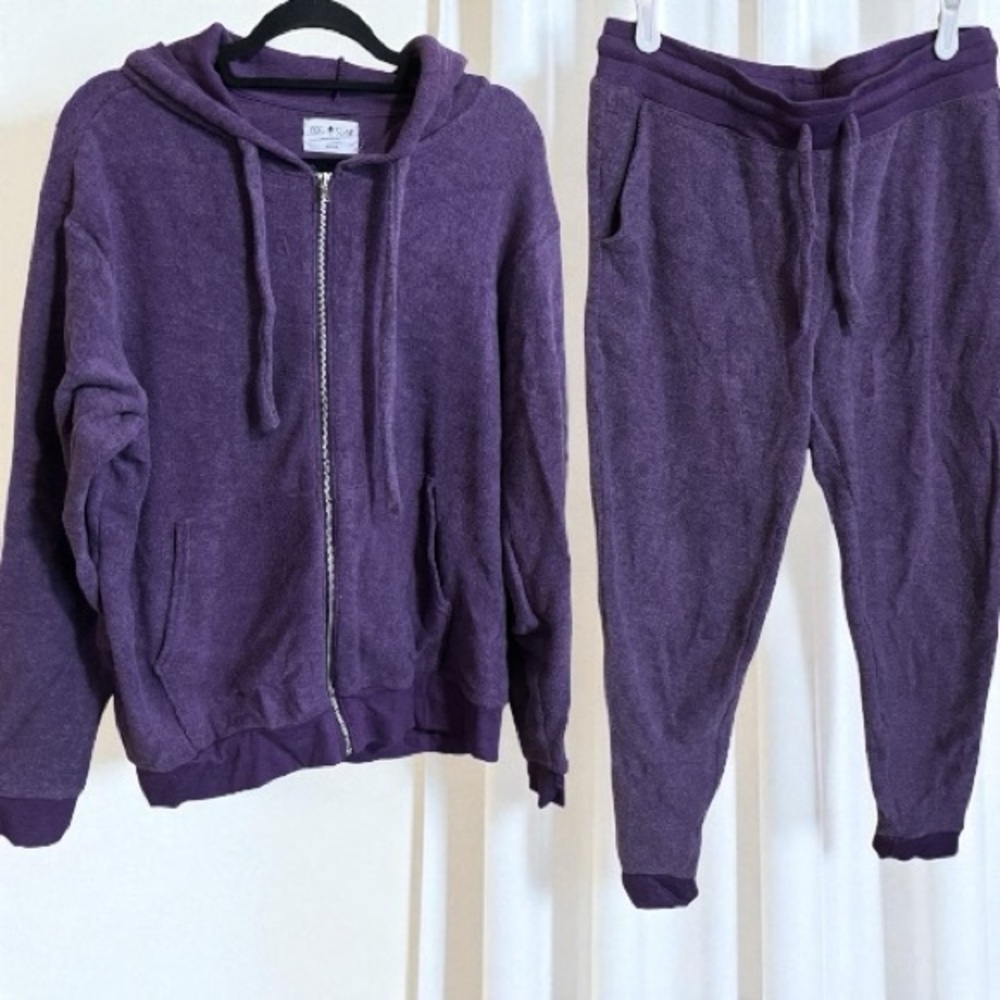 Soft Serve Cloud Knit Zip Up Hoody Jacket & Matching Jogger Sweats Set Medium